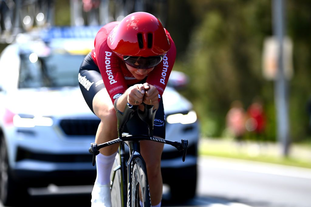 WOLLONGONG AUSTRALIA SEPTEMBER 18 Emma Cecilie Bjerg of Denmark sprints during the 95th UCI Road World Championships 2022 Women Individual Time Trial a 342km individual time trial race from Wollongong to Wollongong Wollongong2022 on September 18 2022 in Wollongong Australia Photo by Tim de WaeleGetty Images