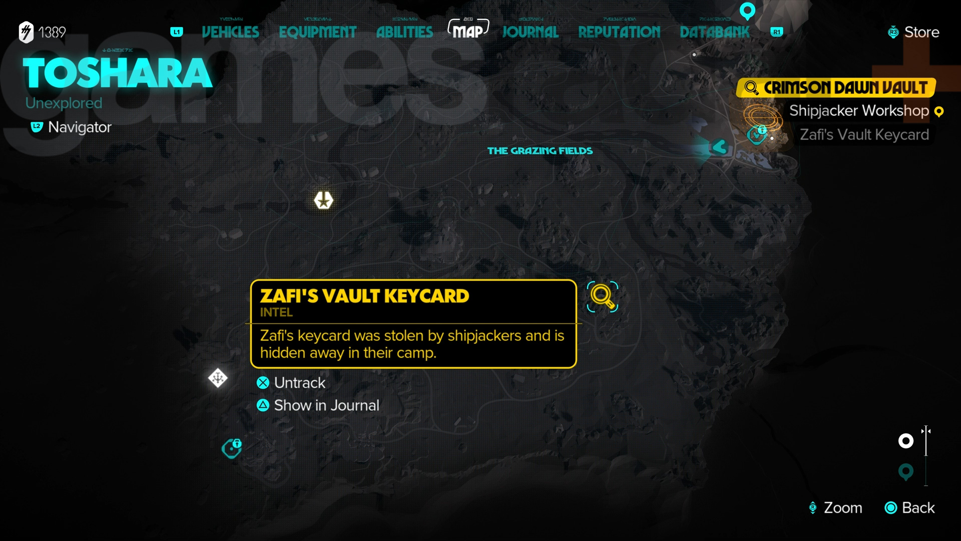 Star Wars Outlaws Zafi's Vault Keycard map