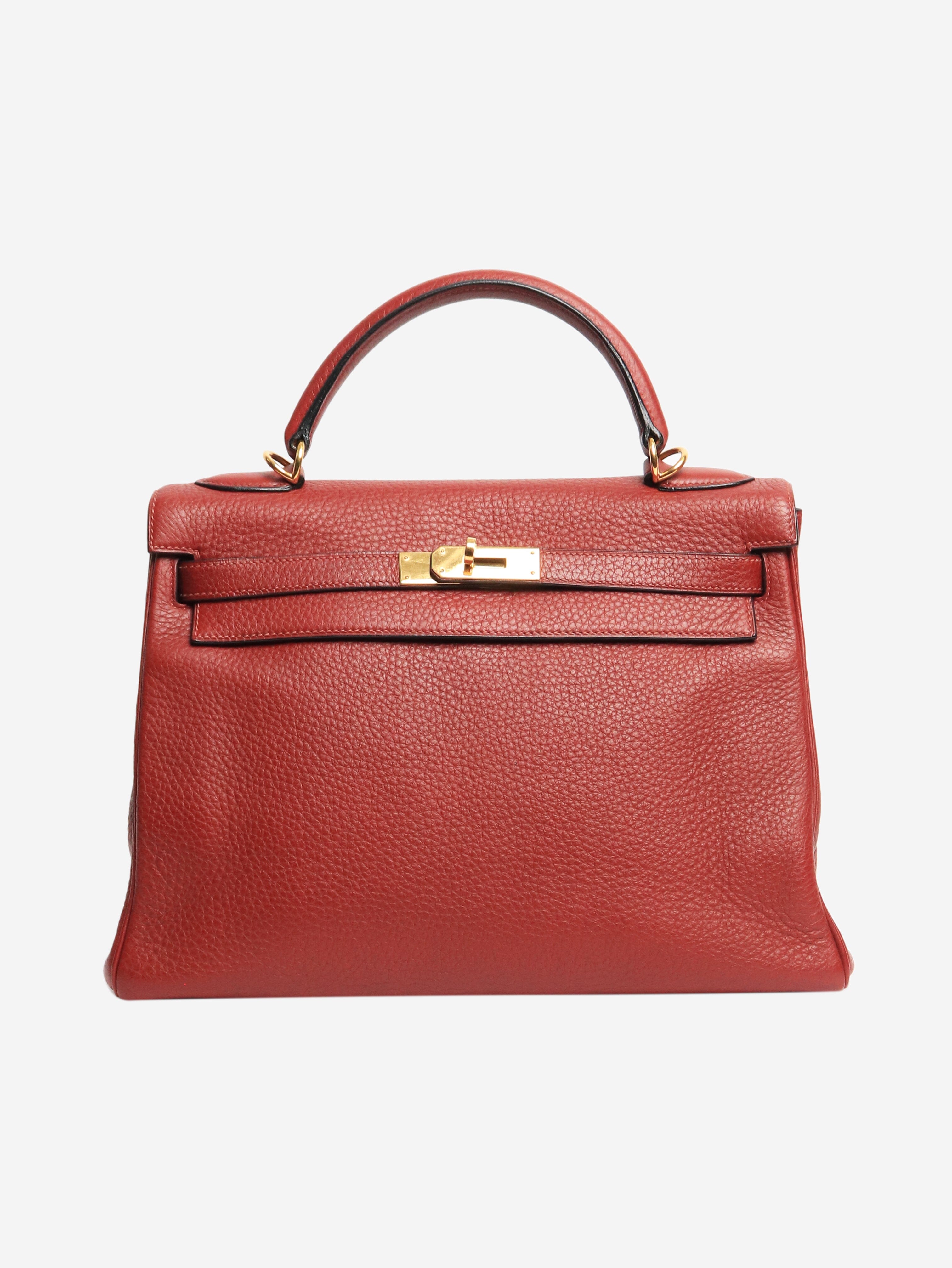 Rouge Vintage 2004 Kelly 32 Bag in Togo Leather