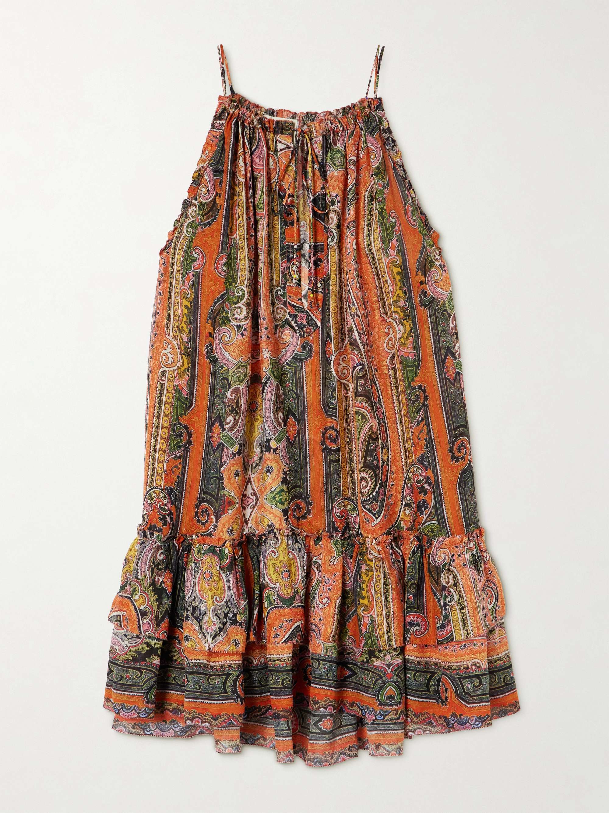 Milnea Tiered Printed Silk-Voile Mini Dress
