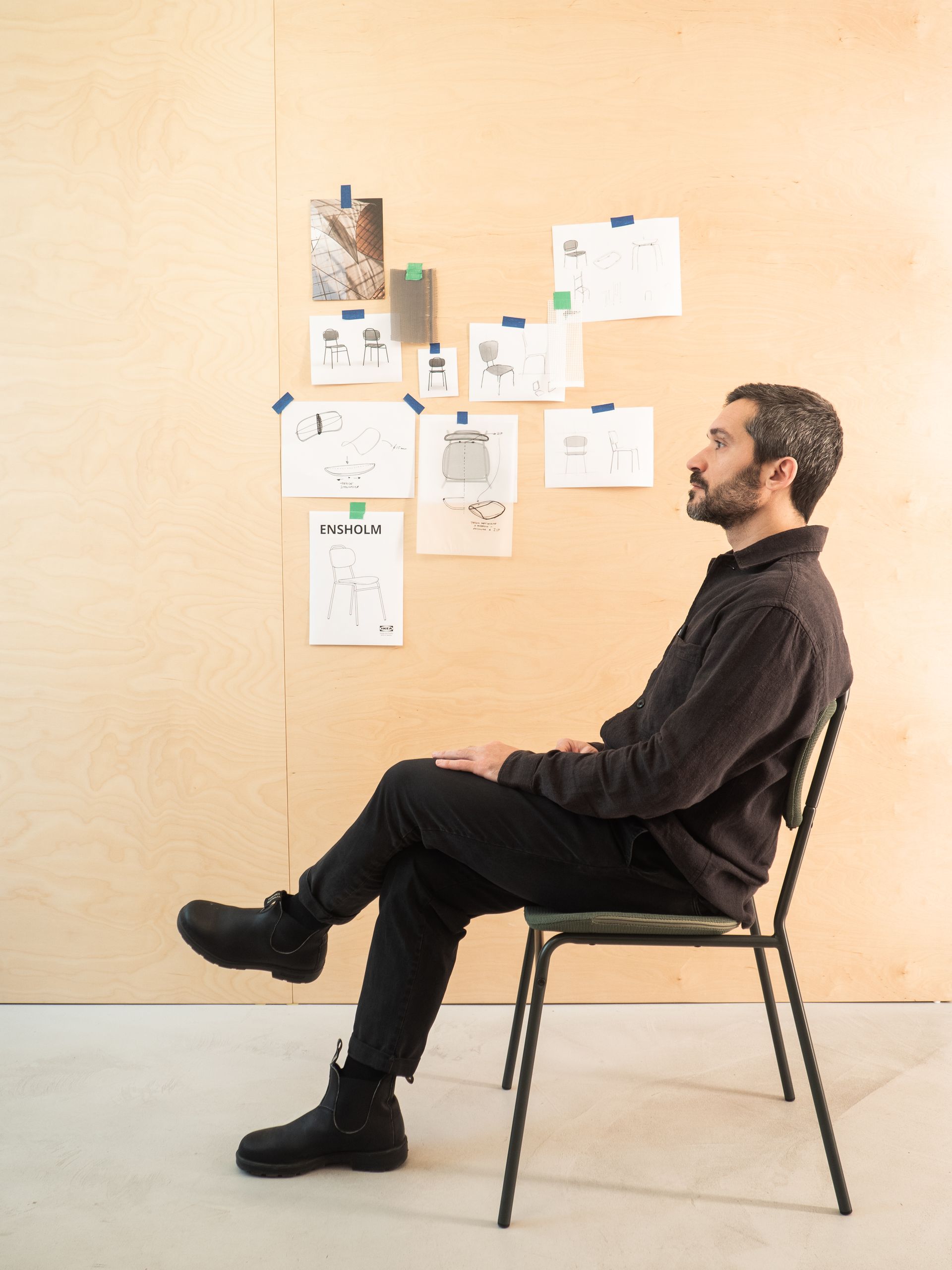 Gio Tirotto sitting on Ikea Ensholm chair
