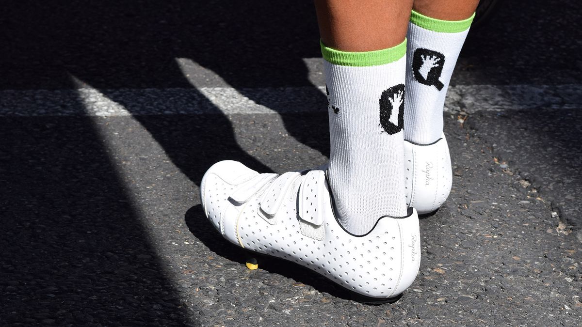 Lachlan Morton is the only WorldTour rider to wear Rapha shoes