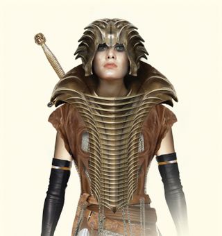 Female fantasy figure with snake-like armour