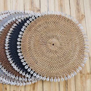 cowrie shell placemats on etsy