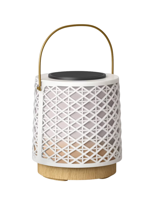 Rattan Battery/Solar LED Outdoor Lantern 
