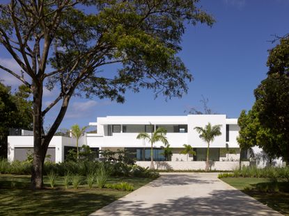hero exterior of the white Polo Villa by Elements Architecture, Barbados