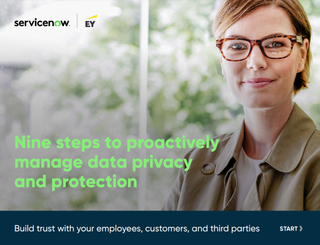 Whitepaper cover with image of female employee wearing glasses, smiling at camera 