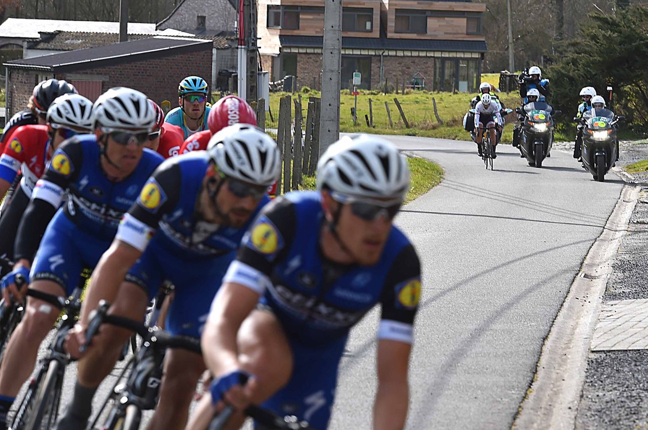 Fabian Cancellara (Trek-Segafredo) with an ill-timed mechanical in E3 Harelbeke