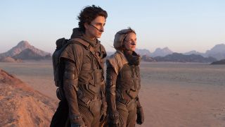 Still from the movie Dune (2021)_Paul Atreides and his mother, Jessica standing together