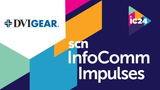 The DVIGear logo over the InfoComm 2024 Impulses desgin.