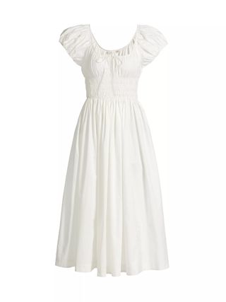 DÔEN, Quinn Cotton Shirred Midi-Dress