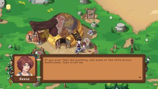 Mon personnage se livrant à des manigances dans Roots of Pacha