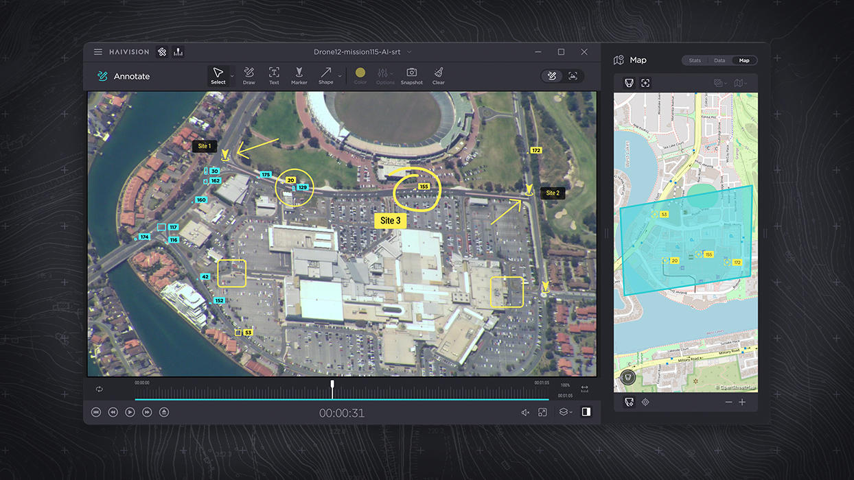 Haivision Play ISR Premium on a display monitor. 