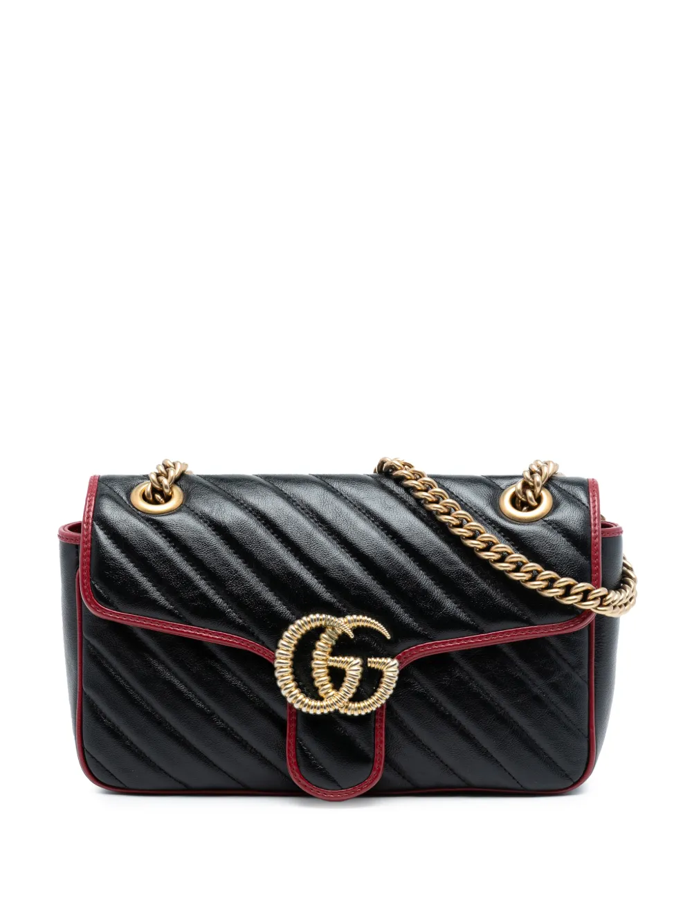 Gucci Pre-Owned 2016-2025 Medium Gg Marmont Matelasse Diagonal Leather Torchon Shoulder Bag | One Size