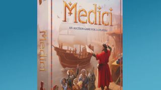 Medici box on a blue background