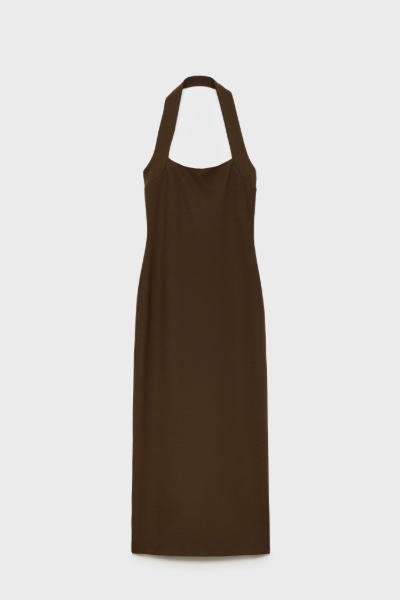 MANGO, Long Halter-Neck Dress