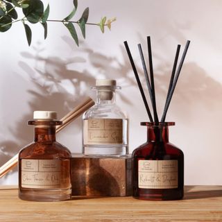 Three different reed diffuser scents styled together
