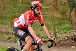 NOKERE BELGIUM MARCH 16 Thomas De Gendt of Belgium and Team Lotto Soudal competes during the 76th Danilith Nokere Koerse 2022 Mens Elite a 1898km one day race from Deinze to Nokere NokereKoerse DNK22 on March 16 2022 in Nokere Belgium Photo by Luc ClaessenGetty Images