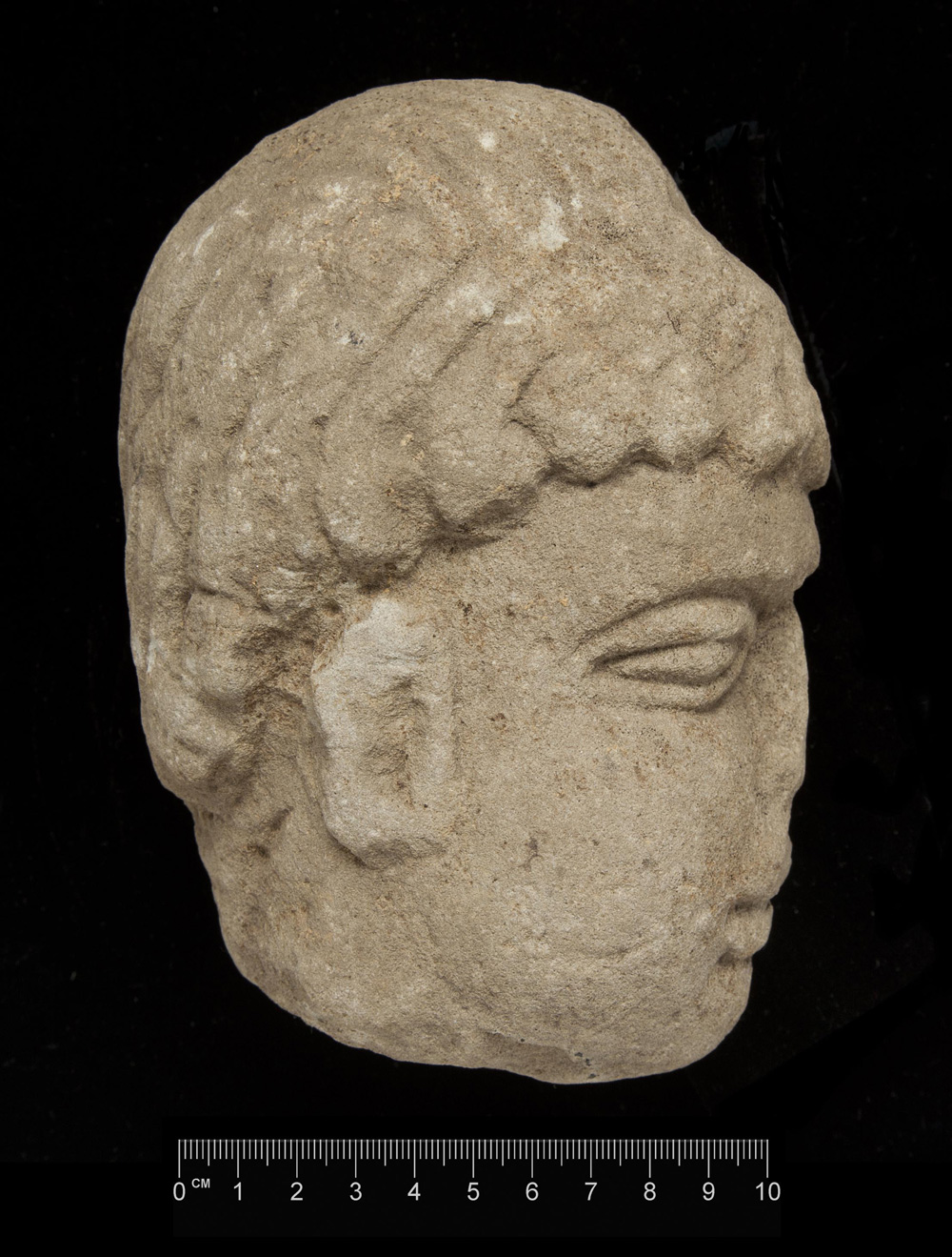 Carved Stone Head, side view
