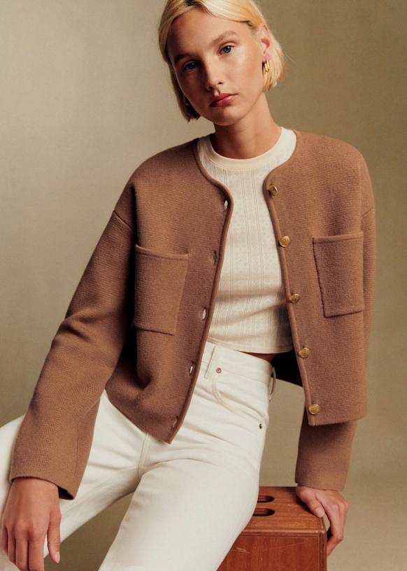 Jules Cardigan - Camel - Merino Wool - Sézane