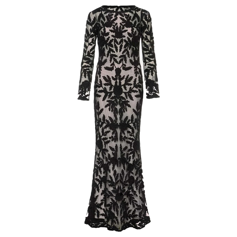Black and nude lace gown, Phase Eight