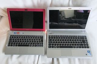 The 11.6in Sony Vaio Y versus the discontinued 13.3in version - notice the smaller keyboard and touchpad