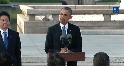 Obama speaks at the Hiroshima Peace Memorial Park