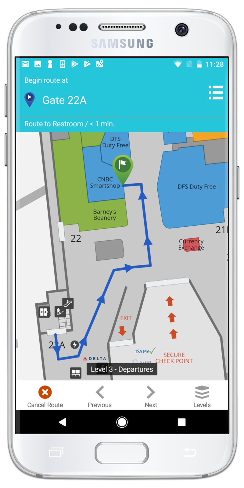 TripIt Pro in-airport navigation