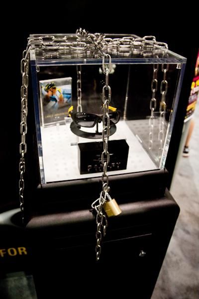 Oakley's flagship C SIX was displayed inside a locked case.