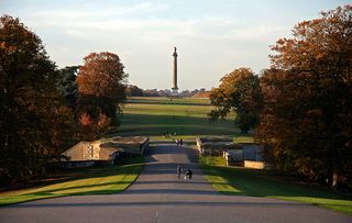 Blenheim Palace Oxfordshire The Column of Victory in The great Avenue.