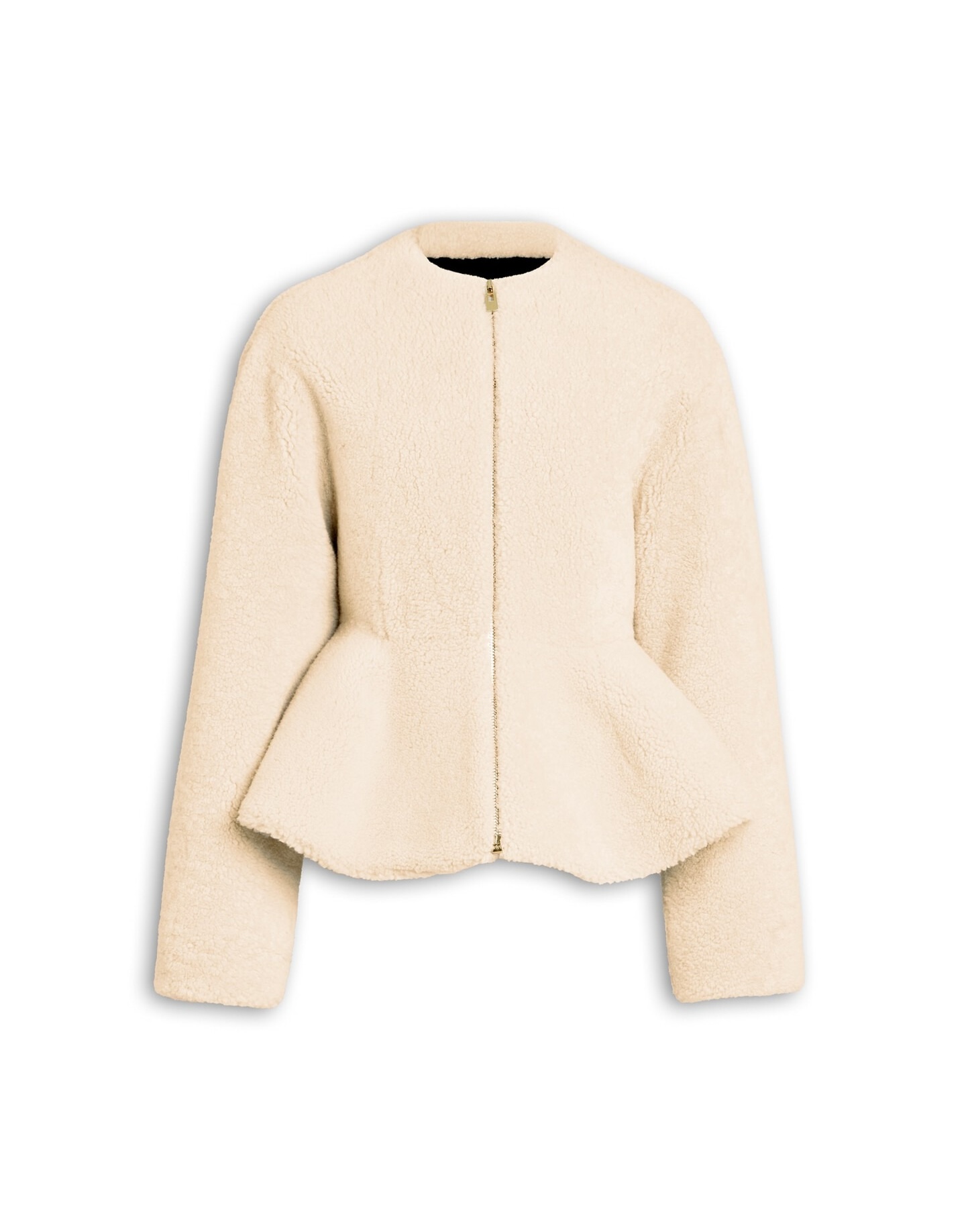 Shearling Peplum Jacket
