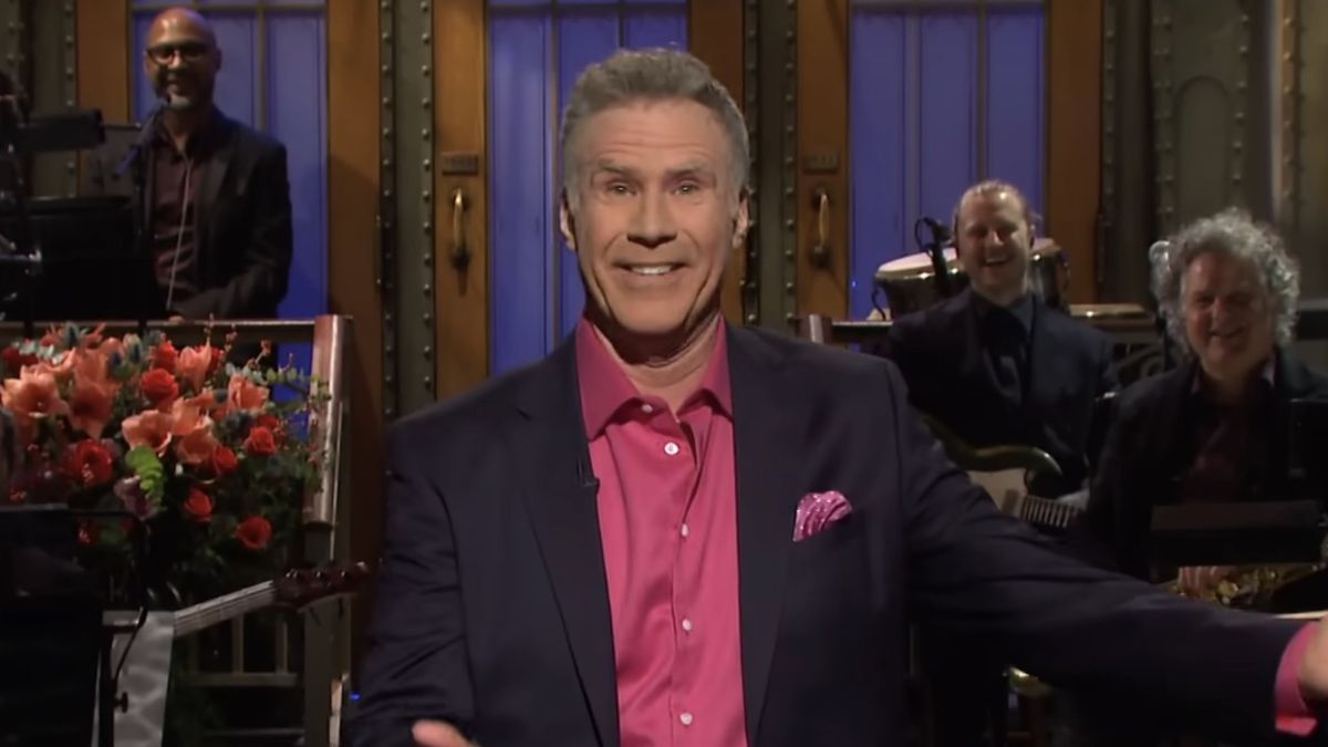 Will Ferrell reacting to Ryan Reynolds in audience while hosting 2019 Saturday Night Live episode