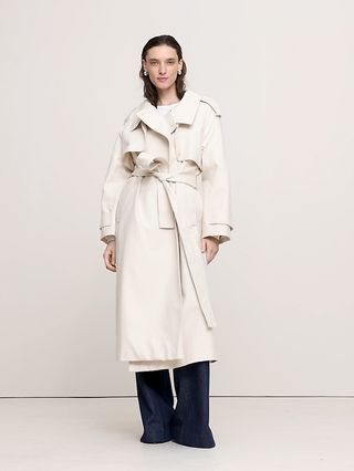 Oversized Italian Twill Trench Coat