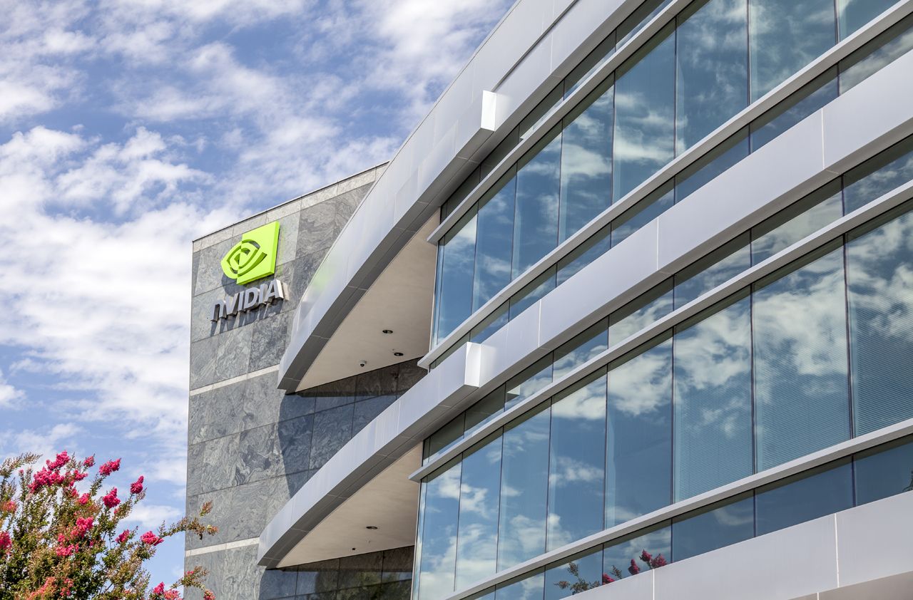 Santa Clara, USA - July 16, 2014: Corporate headquarters of Nvidia, a global technology company based in Santa Clara, California. Nvidia manufactures graphics processing units for computers a