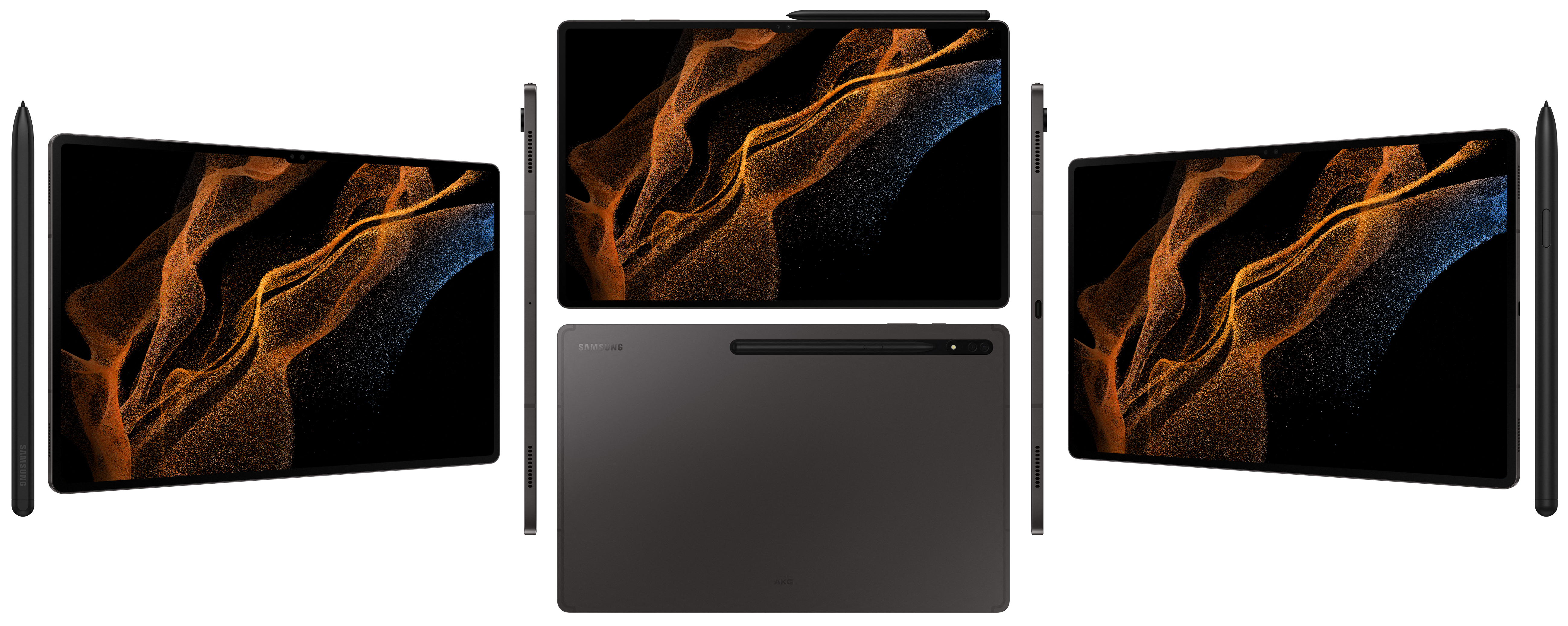 Renders of the Galaxy Tab S8 Ultra from multiple angles