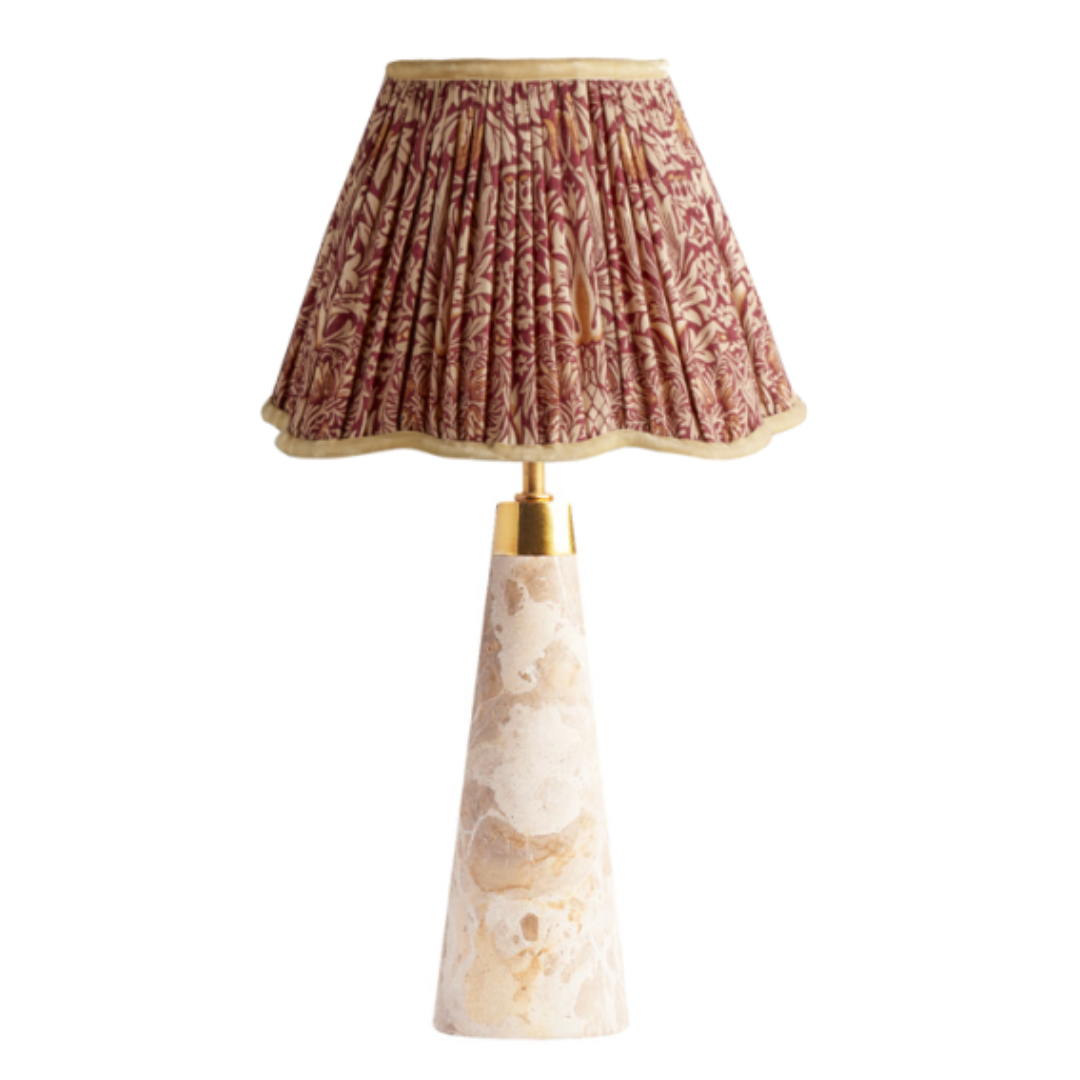 Pooky Lighting, 8&quot; Empire Shade in Caret &amp;amp; Gold Snakeshead Silk by Morris &amp;amp; Co