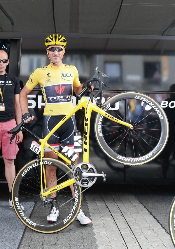 Fabian Cancellara in the Tour de France yellow jersey
