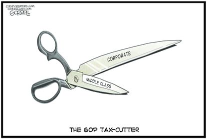 Political cartoon U.S. GOP tax cuts