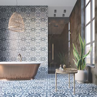 Patterned cement floor and wall tile