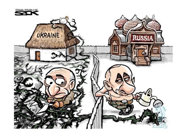 Political cartoon Putin Russia Ukraine