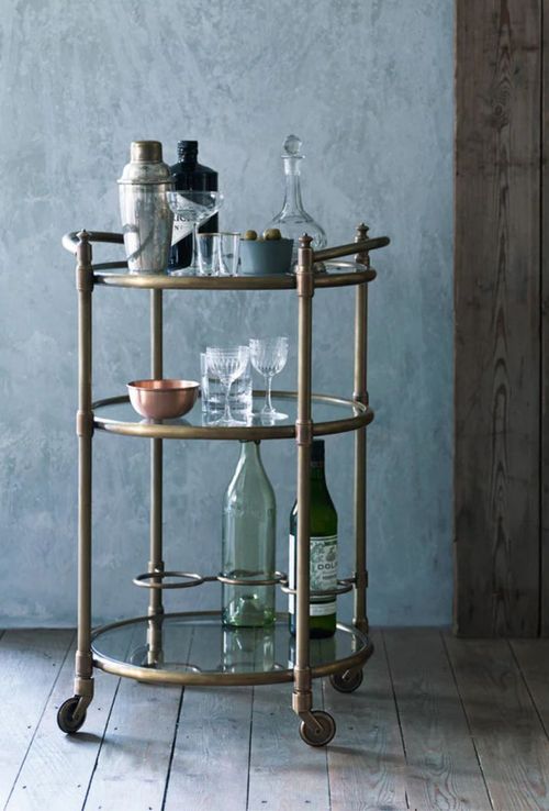 Odin Brass Drinks Trolley