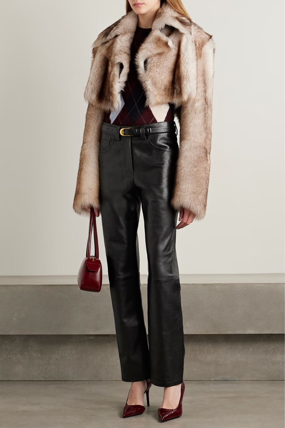 Khaite Callum leather straight-leg pants