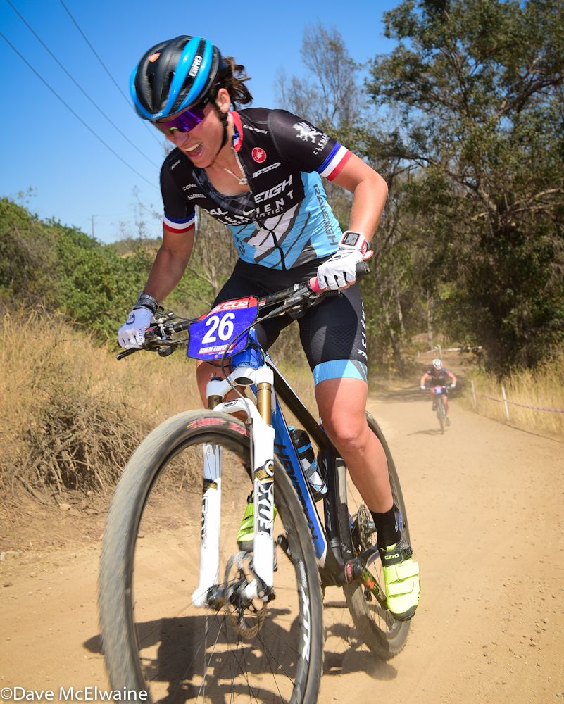 Caroline Mani (Raleigh Clement) hammering up the only hill on the course