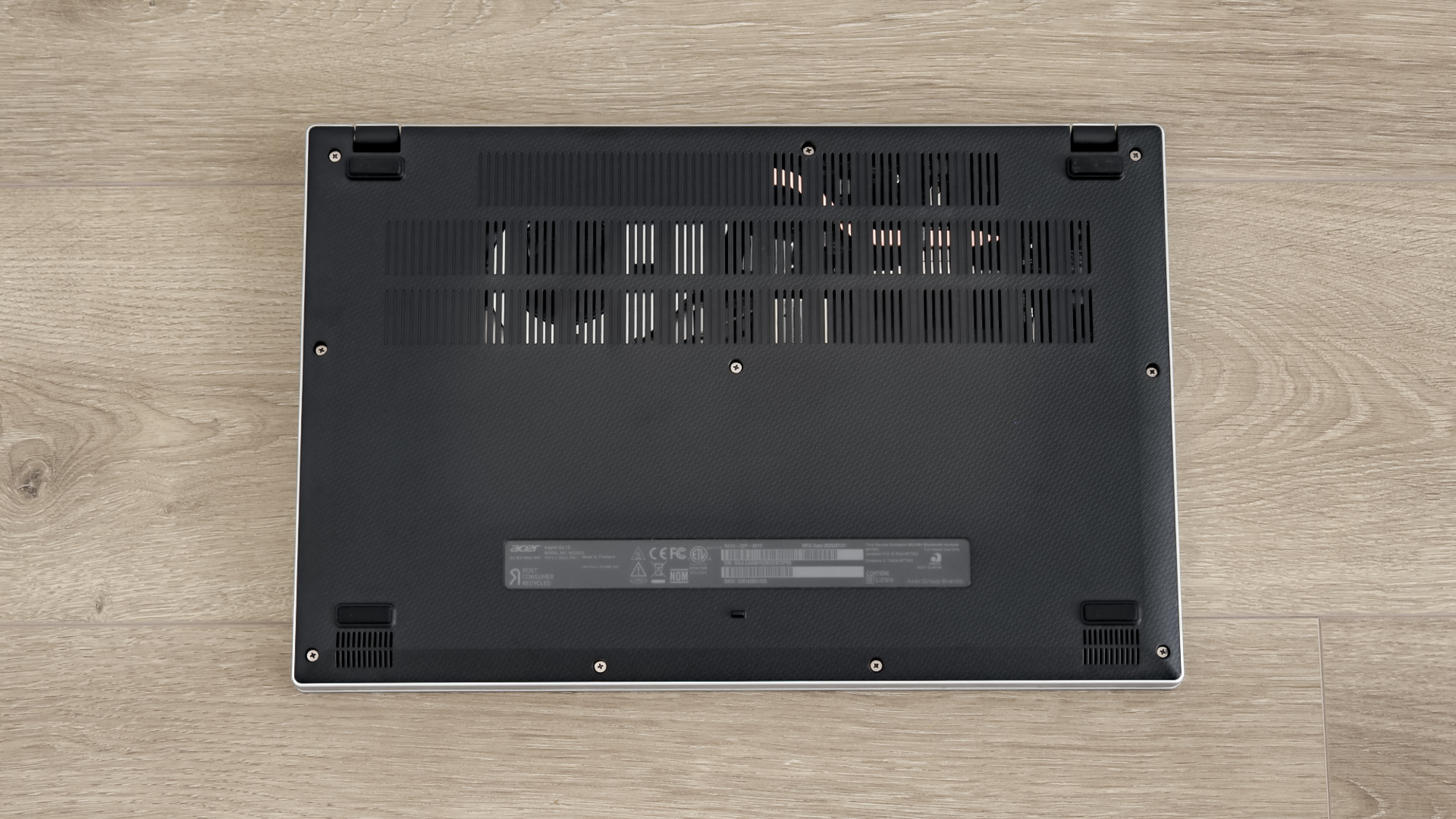 The underside of the Acer Aspire Go 15 (2025)