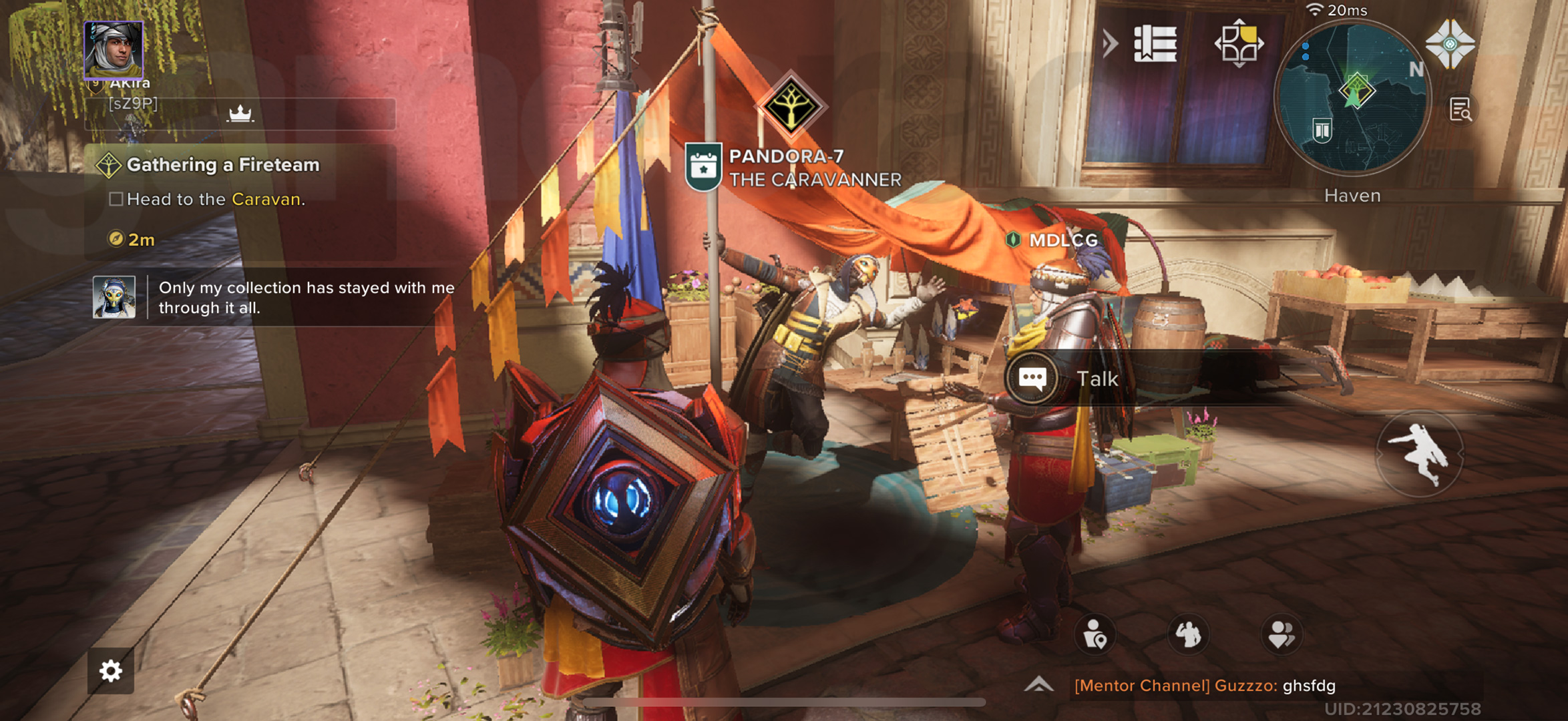 Visiting the Caravan to set up a Destiny Rising reroll