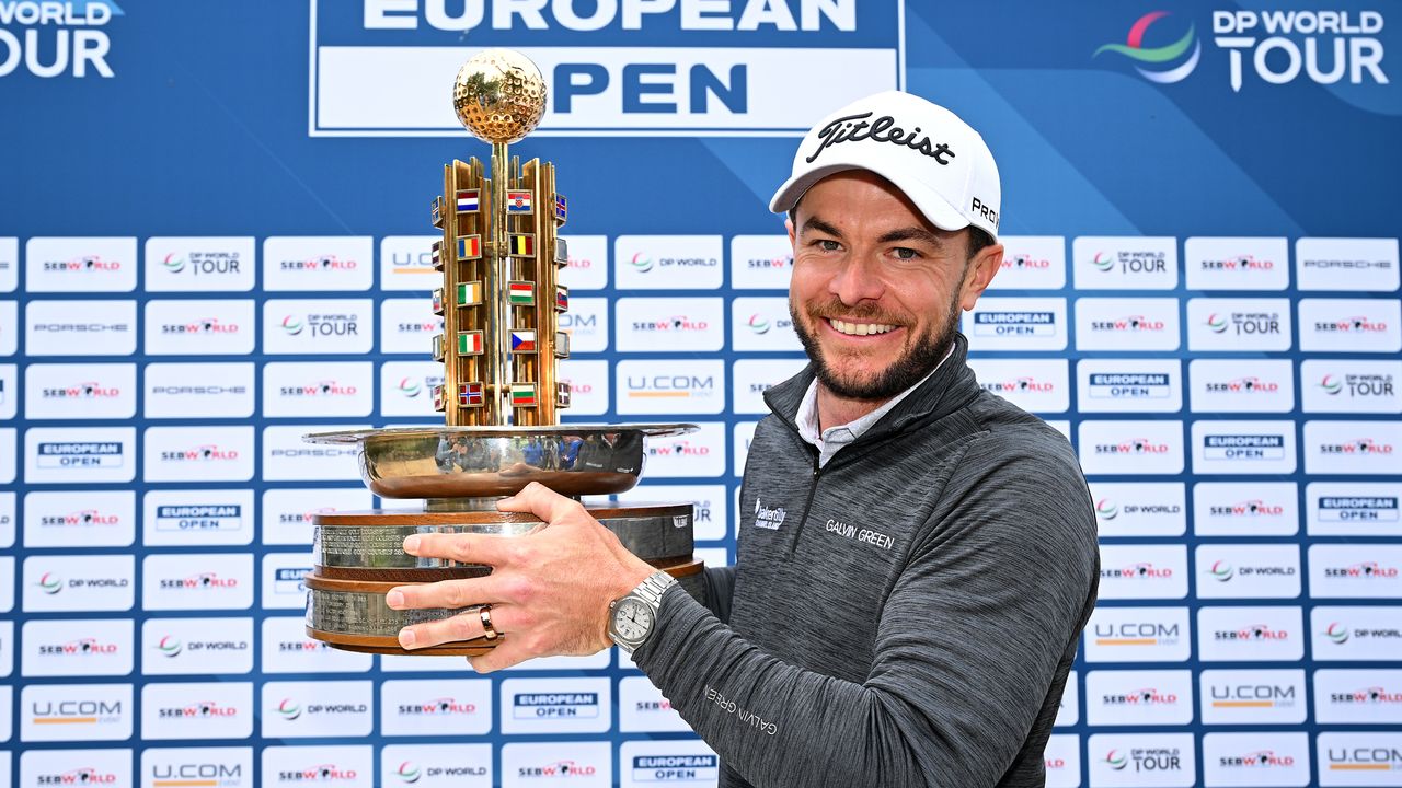 Laurie Canter poses with the 2024 European Open trophy