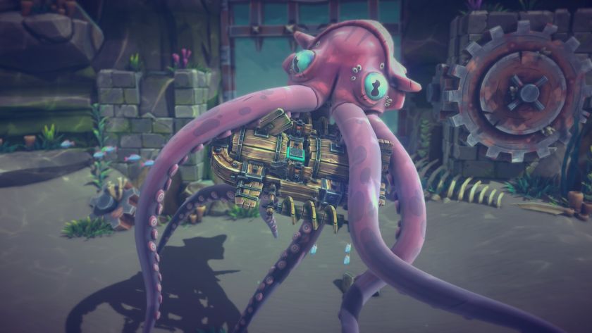 Giant tentacled thing grabs a seagoing vessel in Besiege: The Splintered Sea