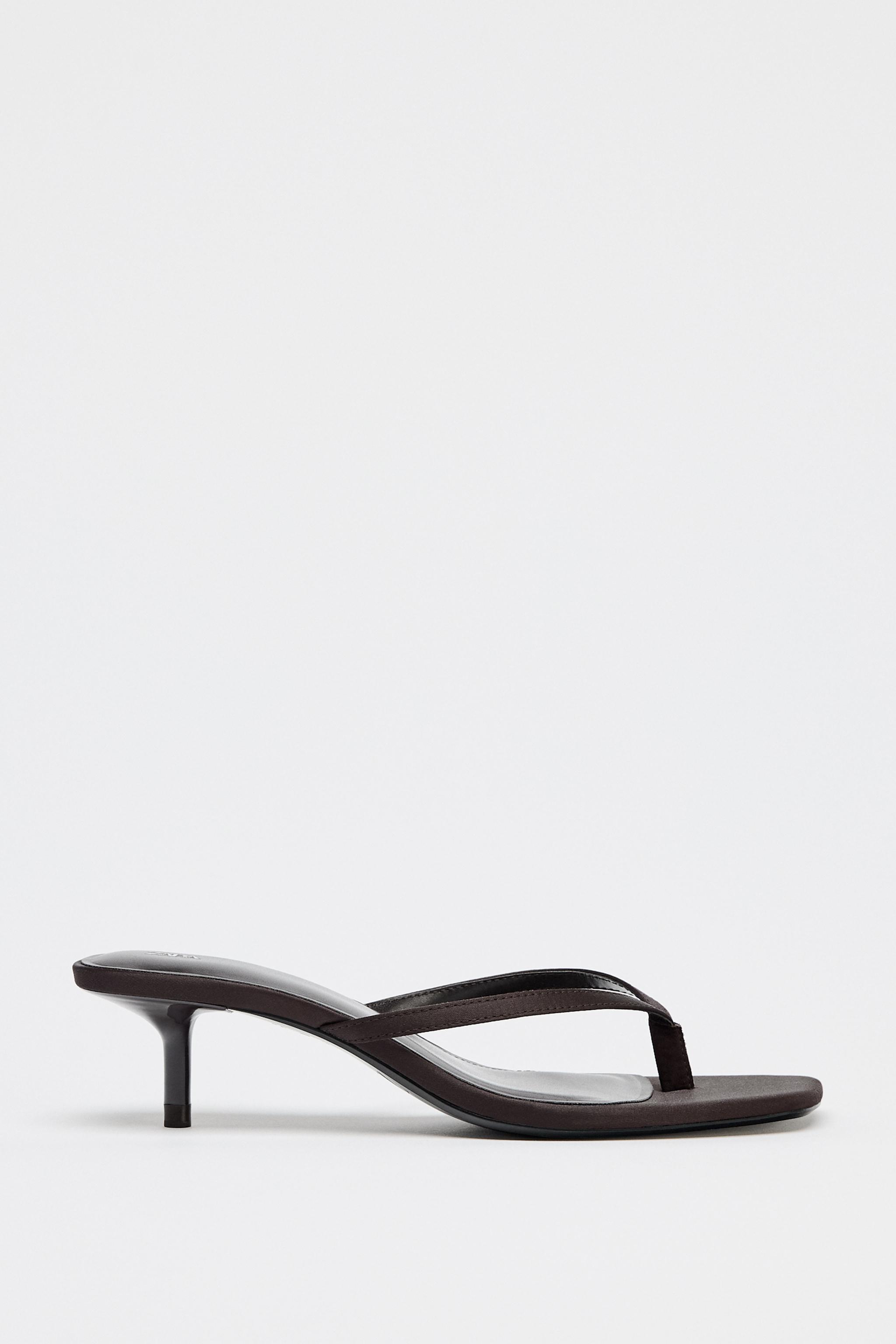 Satin Kitten Heel Sandals