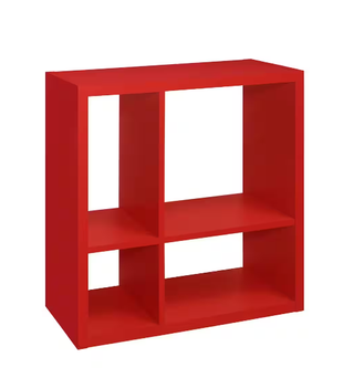 red bookshelf