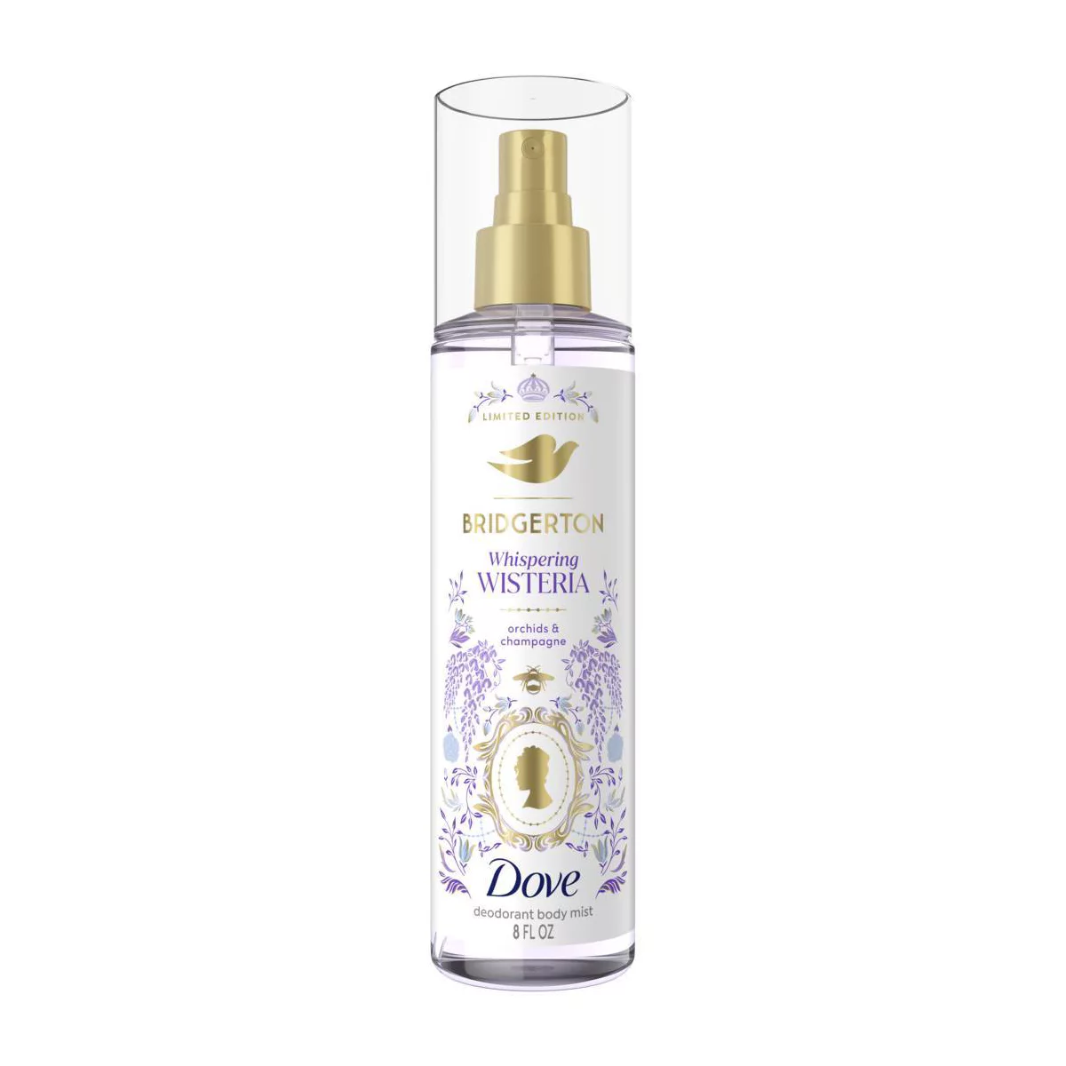 Dove Beauty Limited Edition Bridgerton Body Mist - Whispering Wisteria - Orchids U0026#38; Champagne Scent - 8oz